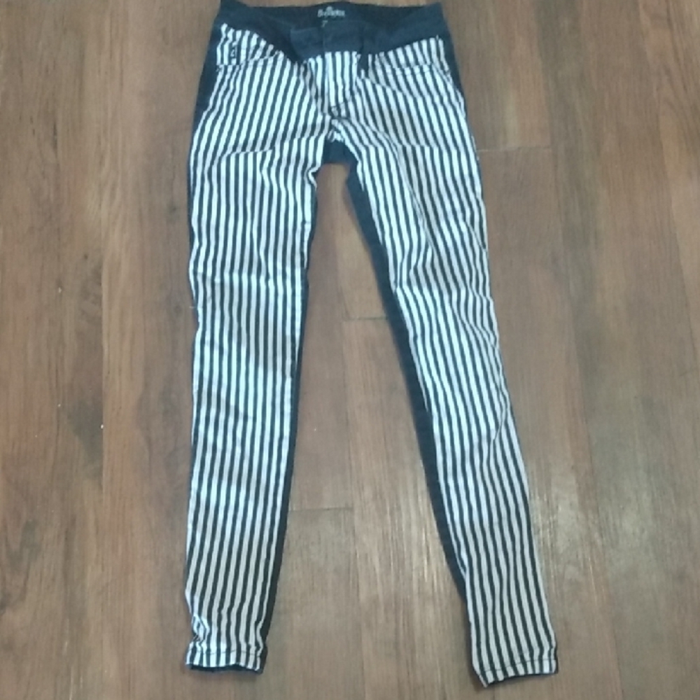 Striped Women's Jeans Goth Burton Hot Topic Size 3 Royal Bones